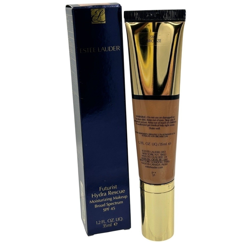 Estee Lauder Futurist Hydra Rescue Makeup 5W1 Bronze 1.2oz New SPF 45 Foundation